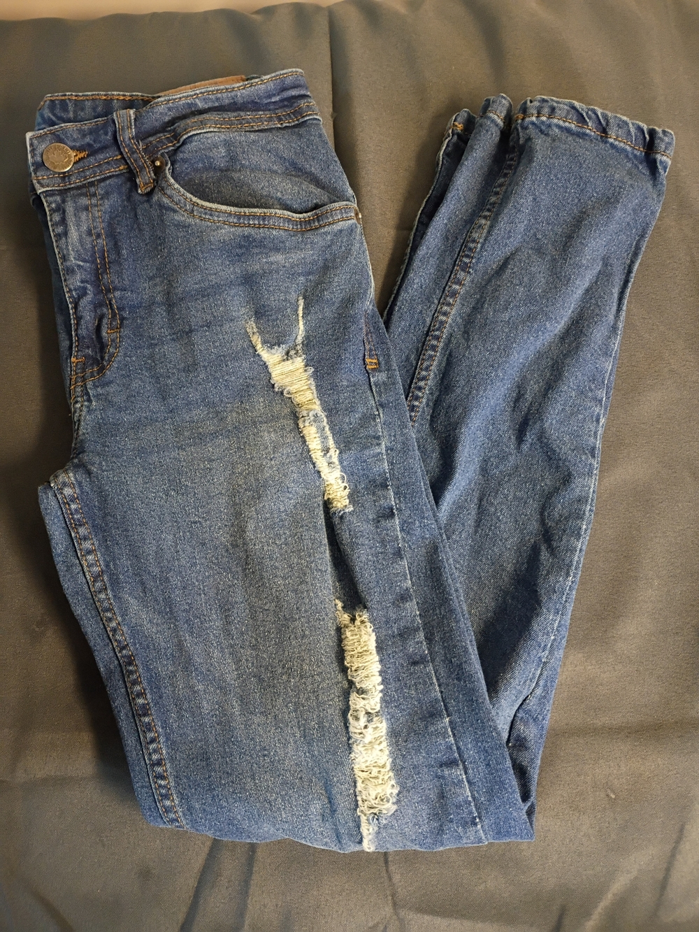 Buffalo David Bitton Women's Distressed Dark Blue Skinny Jeans